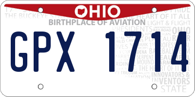 OH license plate GPX1714