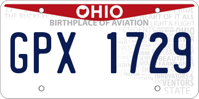 OH license plate GPX1729