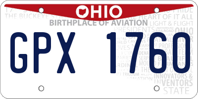 OH license plate GPX1760