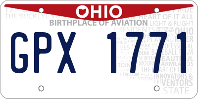 OH license plate GPX1771