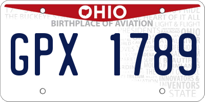 OH license plate GPX1789