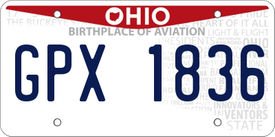 OH license plate GPX1836