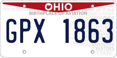 OH license plate GPX1863
