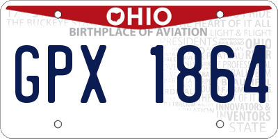 OH license plate GPX1864