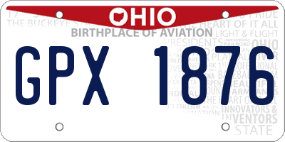 OH license plate GPX1876