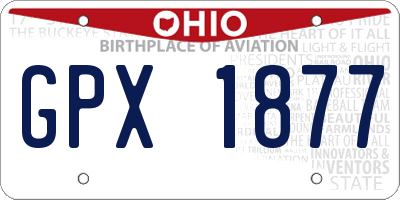 OH license plate GPX1877