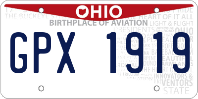 OH license plate GPX1919