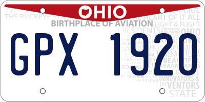 OH license plate GPX1920