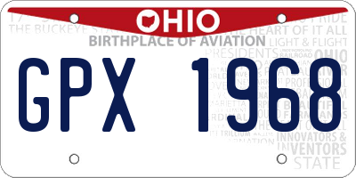 OH license plate GPX1968
