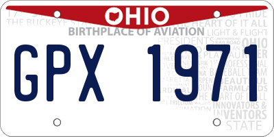 OH license plate GPX1971