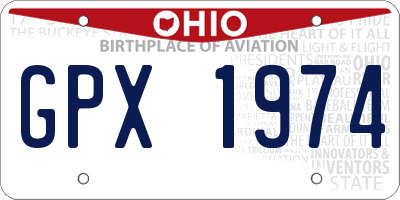 OH license plate GPX1974