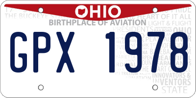 OH license plate GPX1978