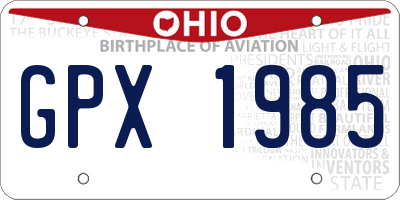 OH license plate GPX1985