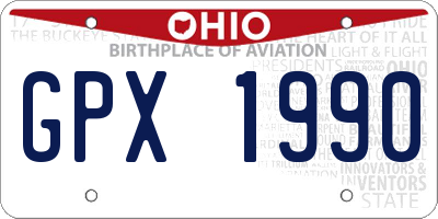 OH license plate GPX1990