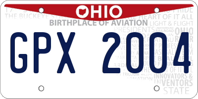 OH license plate GPX2004