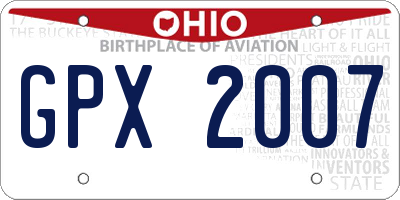 OH license plate GPX2007