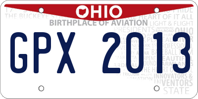 OH license plate GPX2013