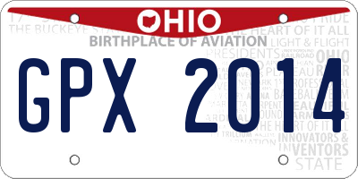 OH license plate GPX2014