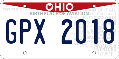OH license plate GPX2018