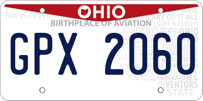 OH license plate GPX2060