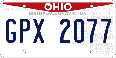 OH license plate GPX2077