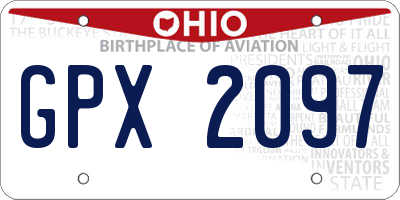 OH license plate GPX2097