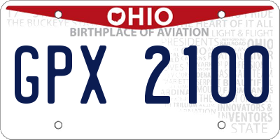 OH license plate GPX2100