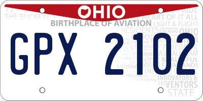 OH license plate GPX2102