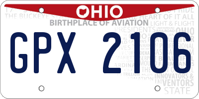 OH license plate GPX2106