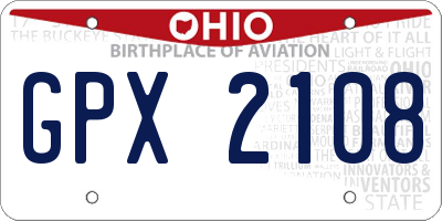 OH license plate GPX2108
