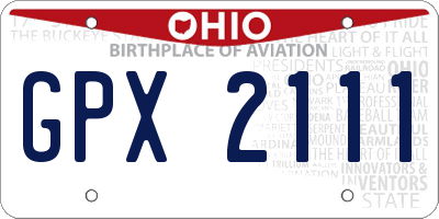 OH license plate GPX2111
