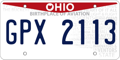 OH license plate GPX2113