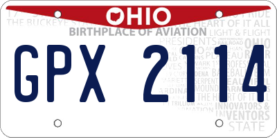 OH license plate GPX2114