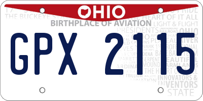 OH license plate GPX2115