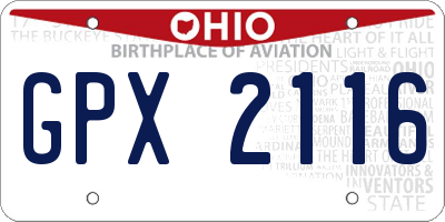 OH license plate GPX2116