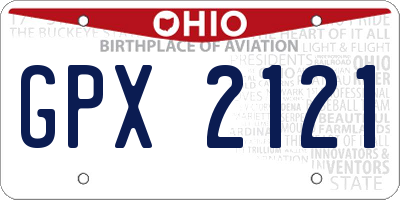 OH license plate GPX2121