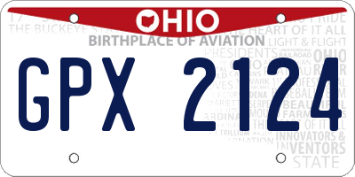OH license plate GPX2124