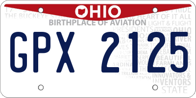 OH license plate GPX2125