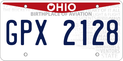 OH license plate GPX2128