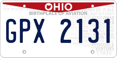 OH license plate GPX2131