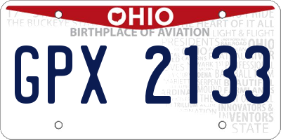 OH license plate GPX2133