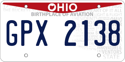 OH license plate GPX2138