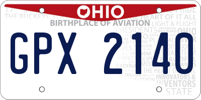 OH license plate GPX2140