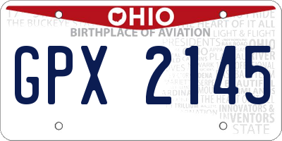 OH license plate GPX2145