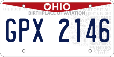 OH license plate GPX2146