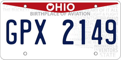 OH license plate GPX2149