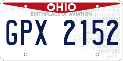 OH license plate GPX2152