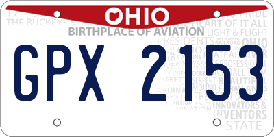 OH license plate GPX2153