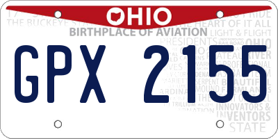 OH license plate GPX2155