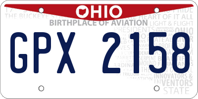 OH license plate GPX2158